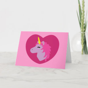 Rosa Unicorn Kort