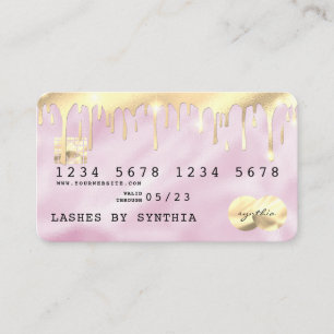 Rosa Unicorn-Kredit-kort Guld Visitkort