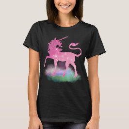 Rosa Unicorn-kvinnor Fantasy t shirt