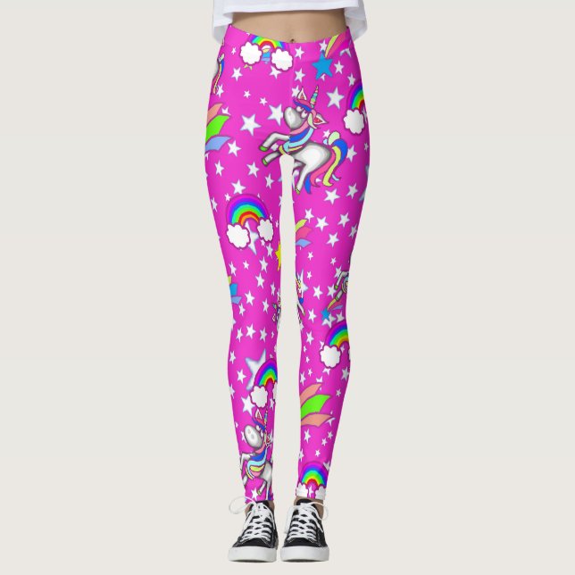 Rosa Unicorn Leggings (Framsida)