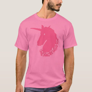 Rosa Unicorn med döskallar Tee