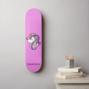 Rosa Unicorn Mini Skateboard Bräda 18,5 Cm