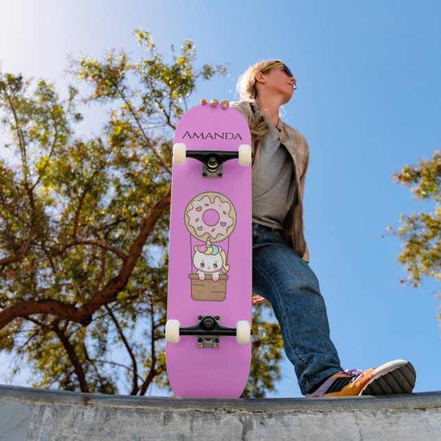 Rosa Unicorn Mini Skateboard Bräda 18,5 Cm (Utomhus 1)