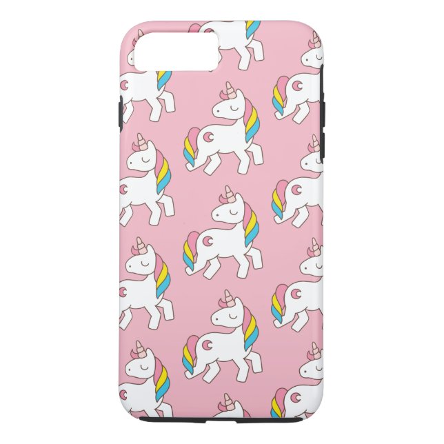 Rosa Unicorn Mönster Case-Mate iPhone Skal (Baksida)