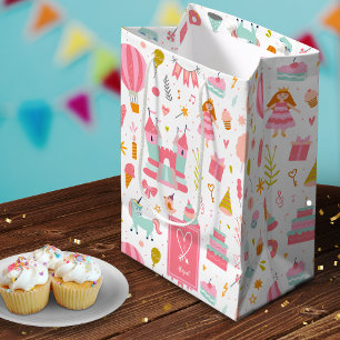Rosa Unicorn Party Mönster Monogrammed Girl Kids