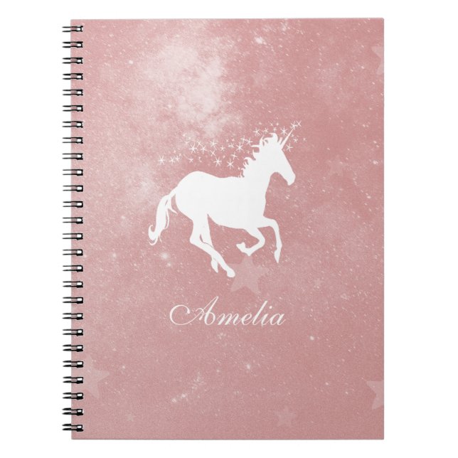 Rosa Unicorn Personlig - bärbar dator Anteckningsbok (Framsidan)