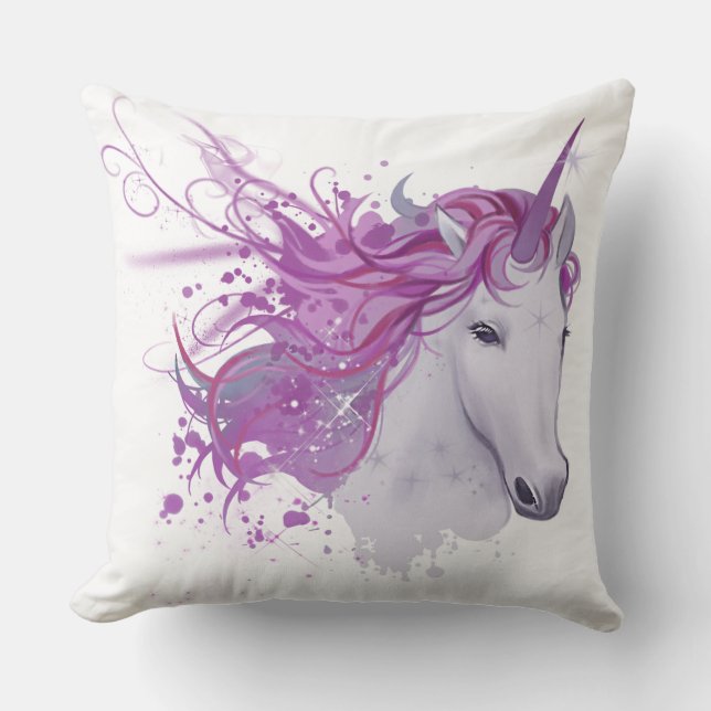 Rosa Unicorn Pillow Kudde (Framsida)