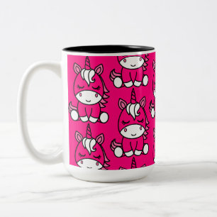 Rosa Unicorn Pony Två-Tonad Mugg