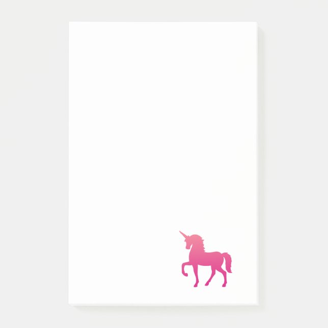 Rosa Unicorn Post-it Notes Block (Framsida)