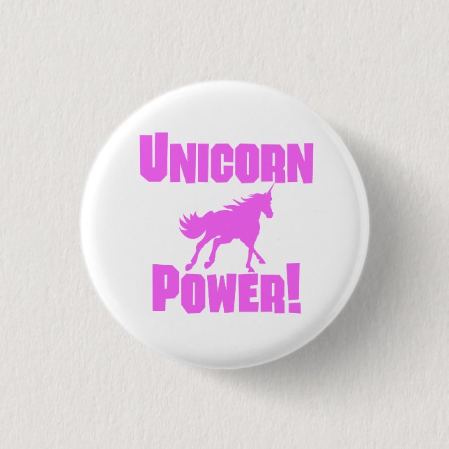 Rosa Unicorn Power Knapp (Framsida)