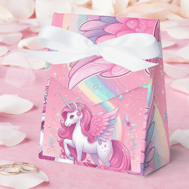 rosa Unicorn Presentaskar (Bröllop)