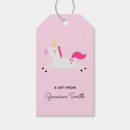 Rosa Unicorn Presentetikett