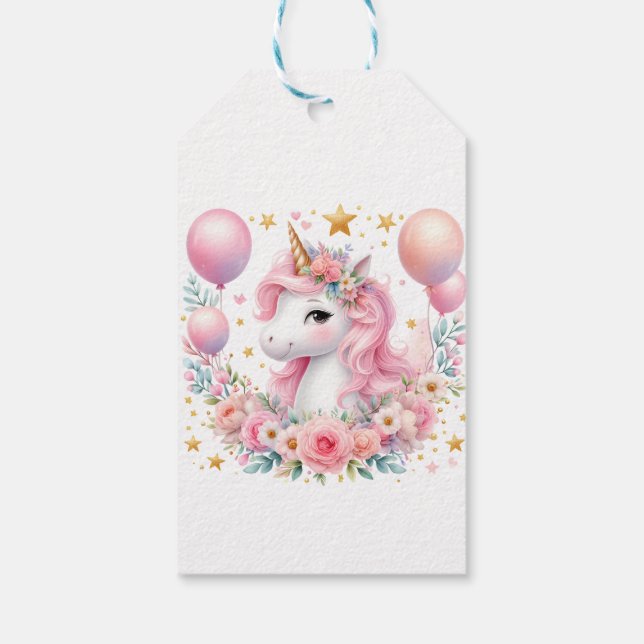 Rosa Unicorn Presentetikett (Baksidan)