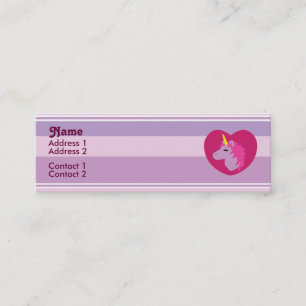 Rosa Unicorn-profilkort Mini Visitkort