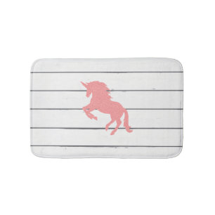 Rosa Unicorn Shiplap Rustic Wood Bath Mat Badrumsmatta