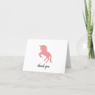 Rosa Unicorn Silhouette Painting Tack Kort