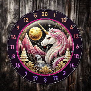 Rosa Unicorn Stands Proud i Moonlight Darttavla