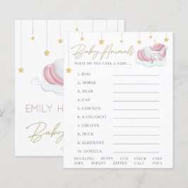 Rosa Unicorn Stars Baby Shower Animals Game