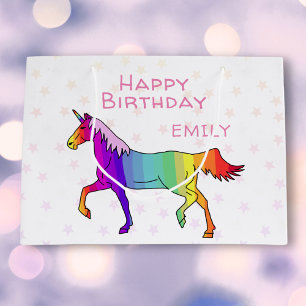 Rosa Unicorn Stars Girl Birthday