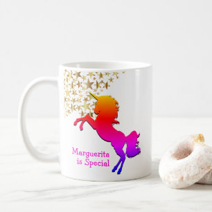 Rosa UNICORN Stars Personlig Kaffemugg