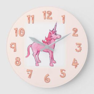 Rosa Unicorn Stor Klocka