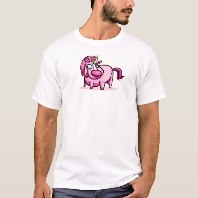 Rosa Unicorn T Shirt (Framsida)