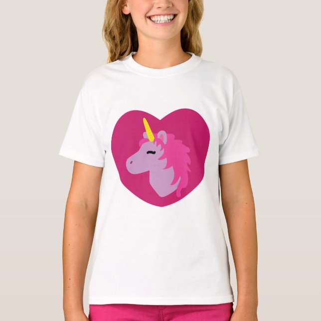 Rosa Unicorn T-Shirt (Framsida)
