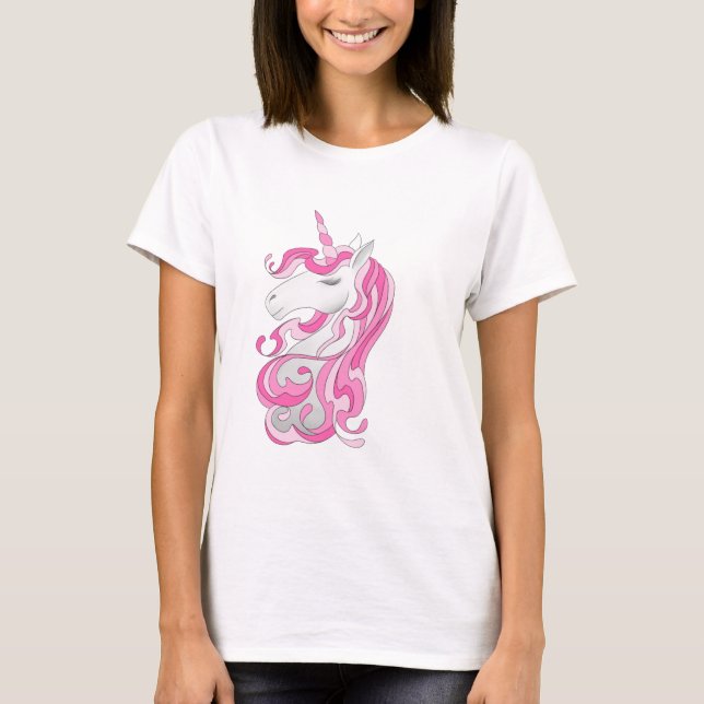 Rosa Unicorn T Shirt (Framsida)