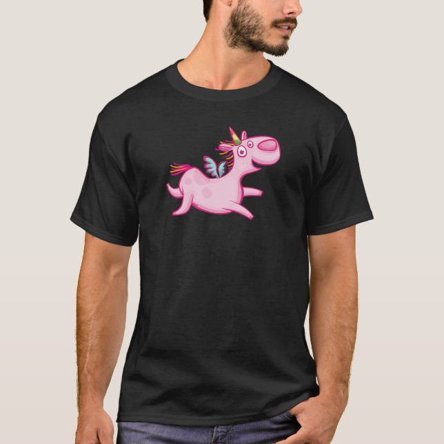 Rosa Unicorn T Shirt (Framsida)