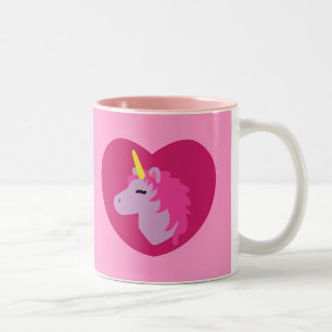 Rosa Unicorn Två-Tonad Mugg