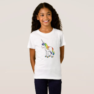 Rosa Unicornflicka skjorta för T T-shirt
