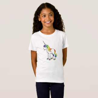 Rosa Unicornflicka skjorta för T T-shirt
