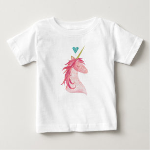 Rosa Unicornmagi med hjärta T-shirt