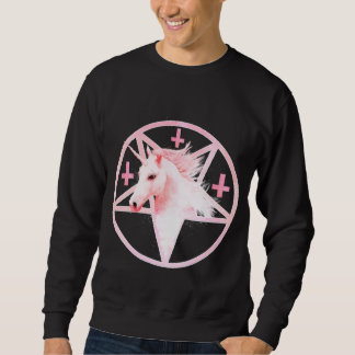 Rosa UnicornPentagramtröja Lång Ärmad Tröja