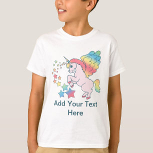 Rosa Unicornregnbågestjärna T-shirt