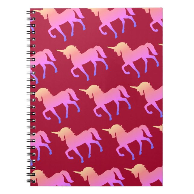 Rosa Unicorns bärbara dator Anteckningsbok (Framsidan)