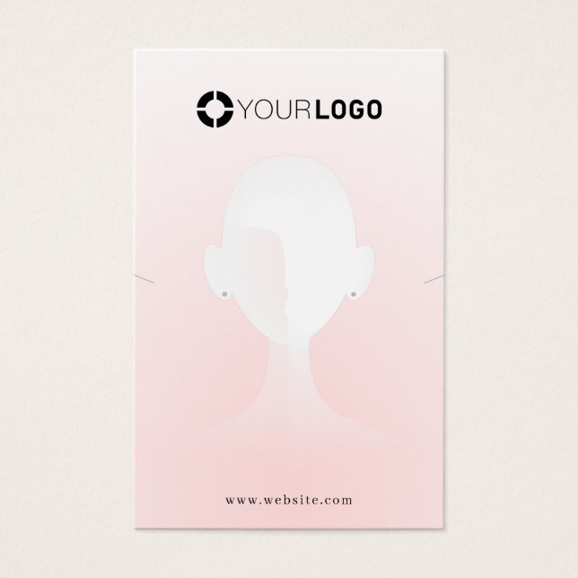 Rosa Unik porträtt anpassningsbar logotyp för rekr Visitkort (Framsida)