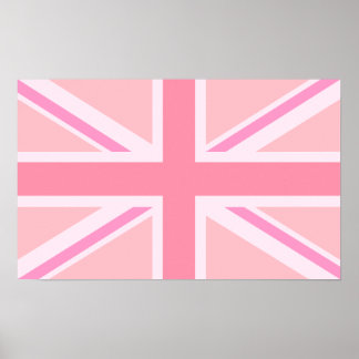 Rosa Union Jack/Flagga Poster