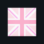 Rosa Union Jack/Flagga Square Design Canvastryck<br><div class="desc">Union Flagga (även kallat Union Jack),  British flagga i fyrkantig utformning och rosa färg.</div>