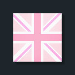 Rosa Union Jack/Flagga Square Design Canvastryck<br><div class="desc">Union Flagga (även kallat Union Jack),  British flagga i fyrkantig utformning och rosa färg.</div>