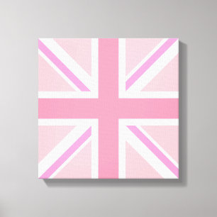 Rosa Union Jack/Flagga Square Design Canvastryck