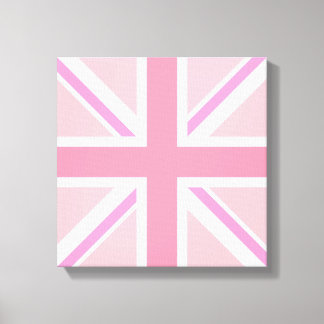 Rosa Union Jack/Flagga Square Design Canvastryck