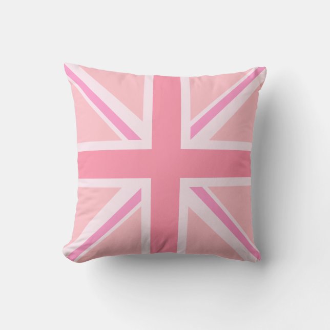 Rosa Union Jack/Flagga Square Design Kudde (Framsida)
