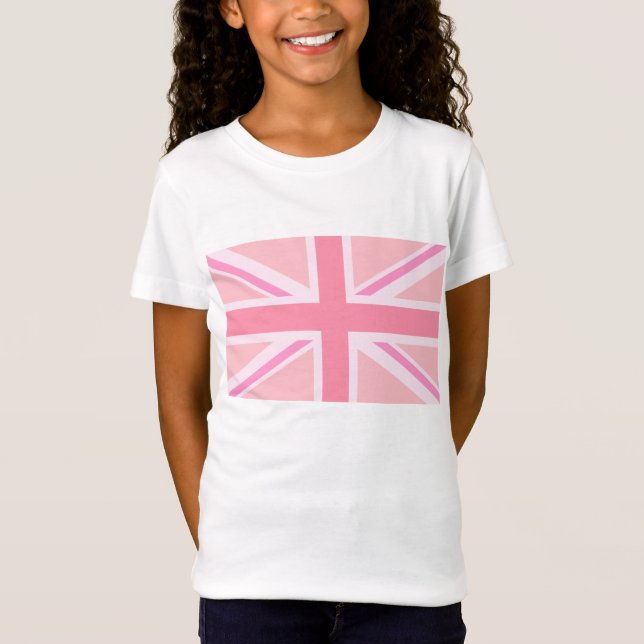 Rosa Union Jack/Flagga T-shirt (Framsida)
