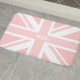 Rosa Union Jack UK Flagga Monogram Bath Mat Badrumsmatta