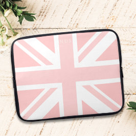 Rosa Union Jack UK Flagga Monogram Laptop sleeve