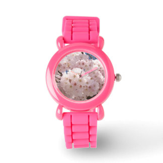 Rosa Urklockor Fjäder Mode Blommar Blommor Armbandsur
