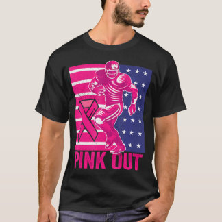 Rosa ut Breast Cancast Awareness Football Breast T Shirt