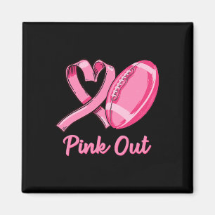 Rosa ut Breast Cancer Awareness Bleached Footbyll Magnet
