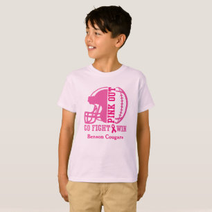 Rosa ut Breast Cancer Awareness Football T Shirt